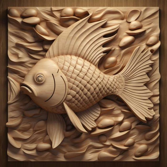 Nature and animals (Guppy fish 1, NATURE_5337) 3D models for cnc